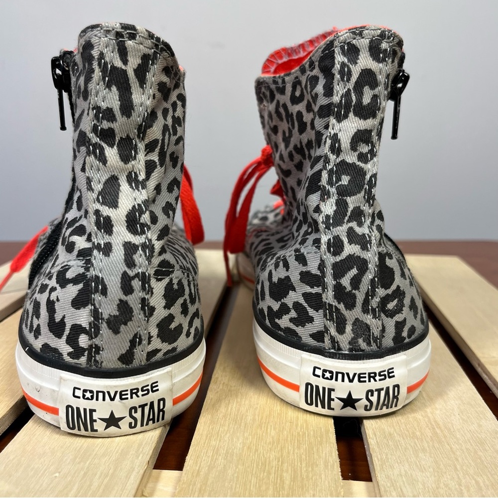 Converse Leopard Print High Tops - Orange and Gray - Picture 6 of 11